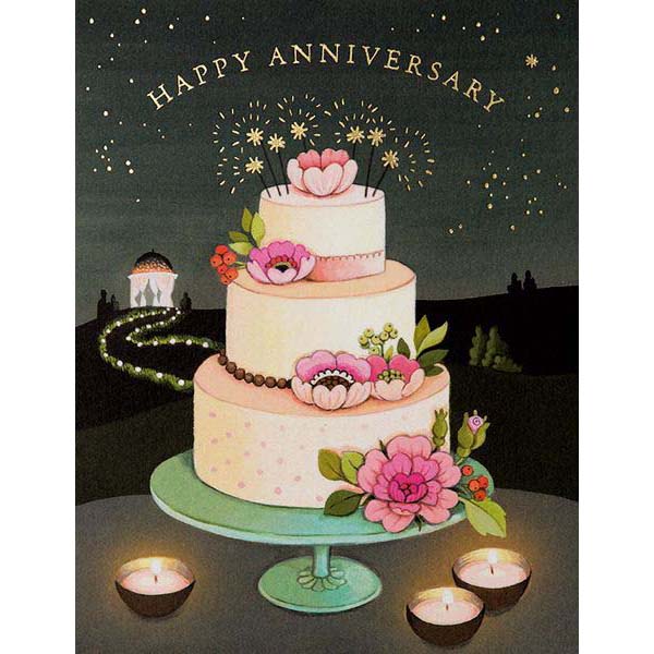 Anniversary Cake Foil Card