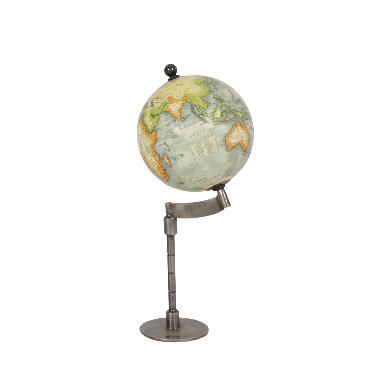 French Country Castor Globe on Stand Small