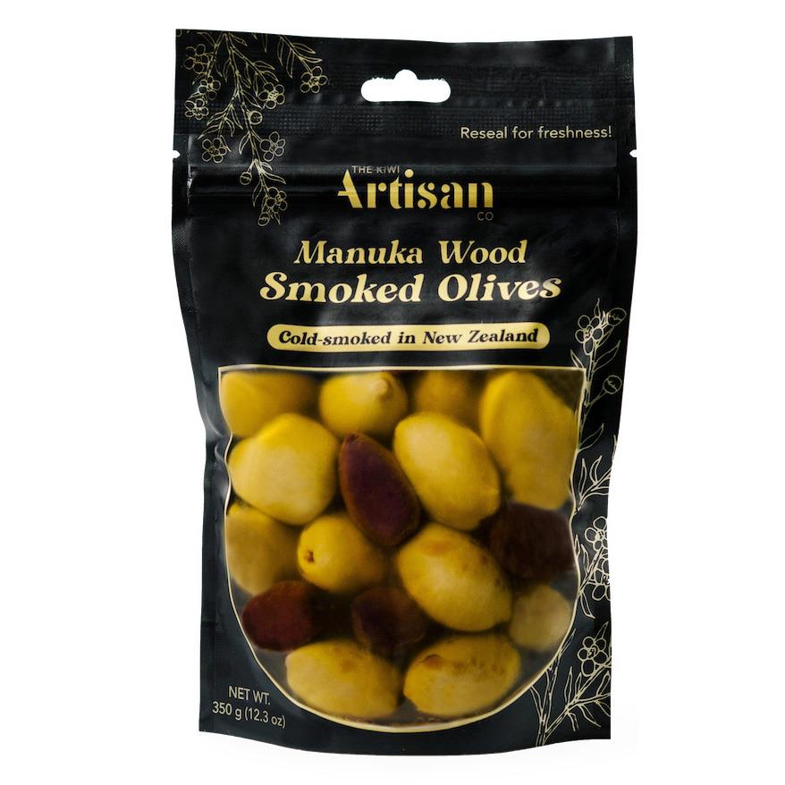 Kiwi Artisan Manuka Wood Smoked Olives 350g