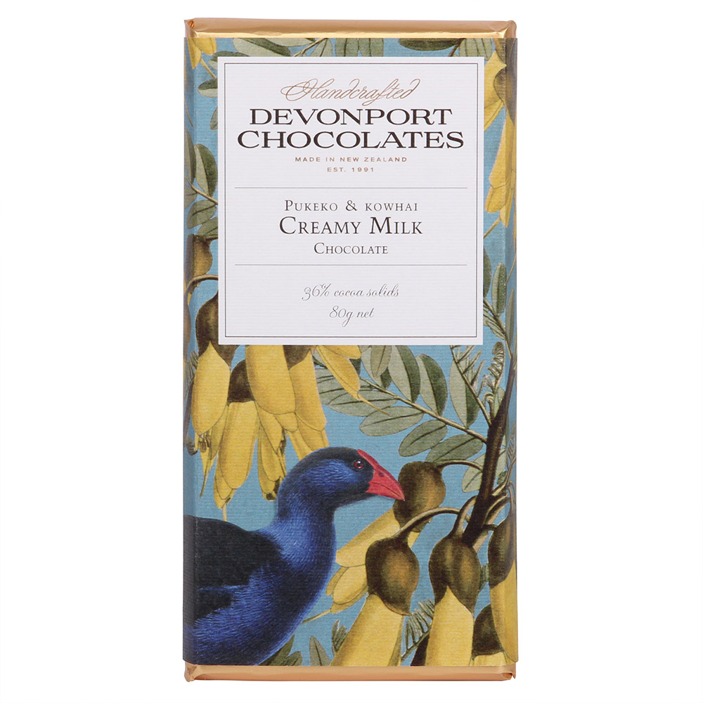 Devonport Chocolates Pukeko & Kowhai Milk Chocolate 80g