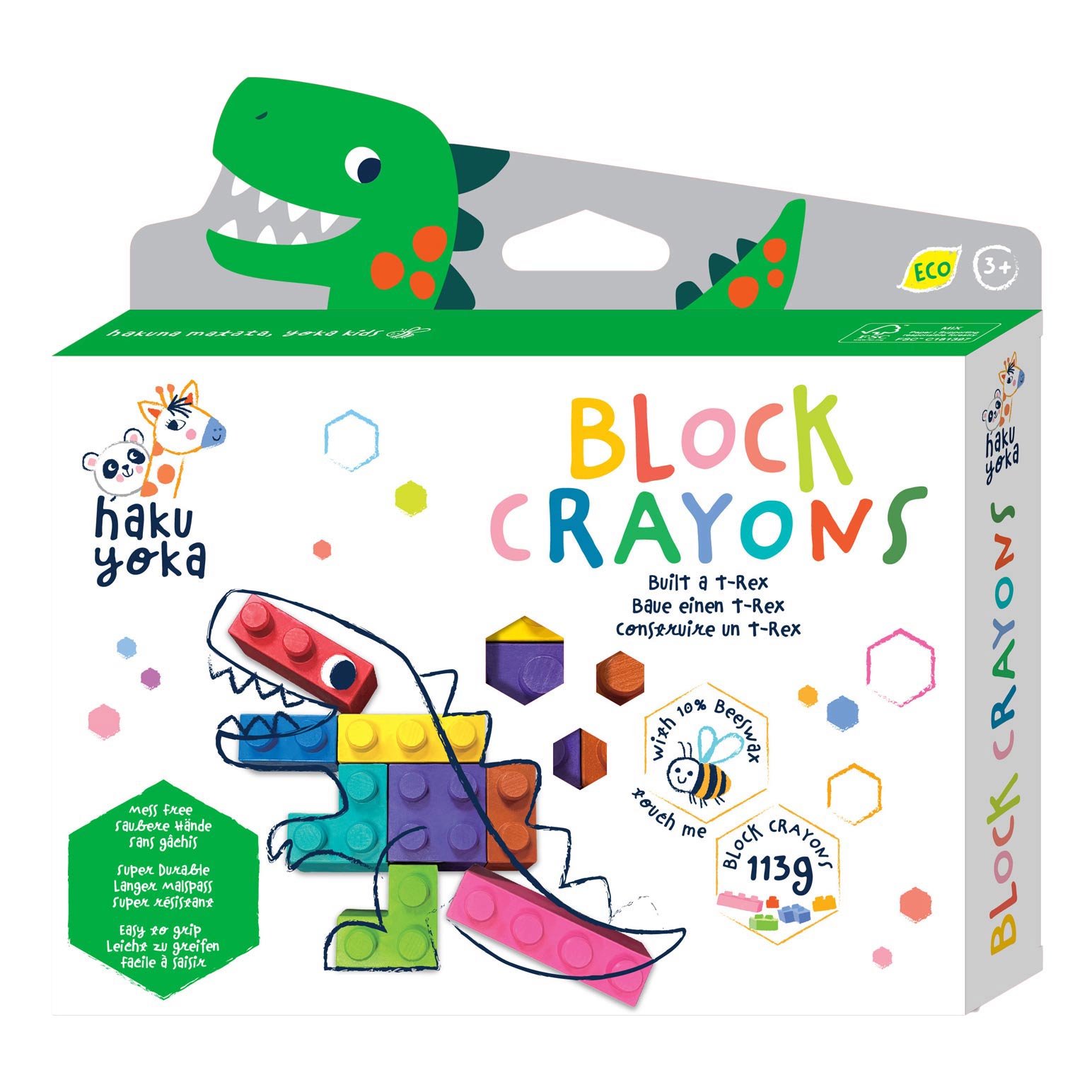 Haku Yoka Block Crayons T Rex