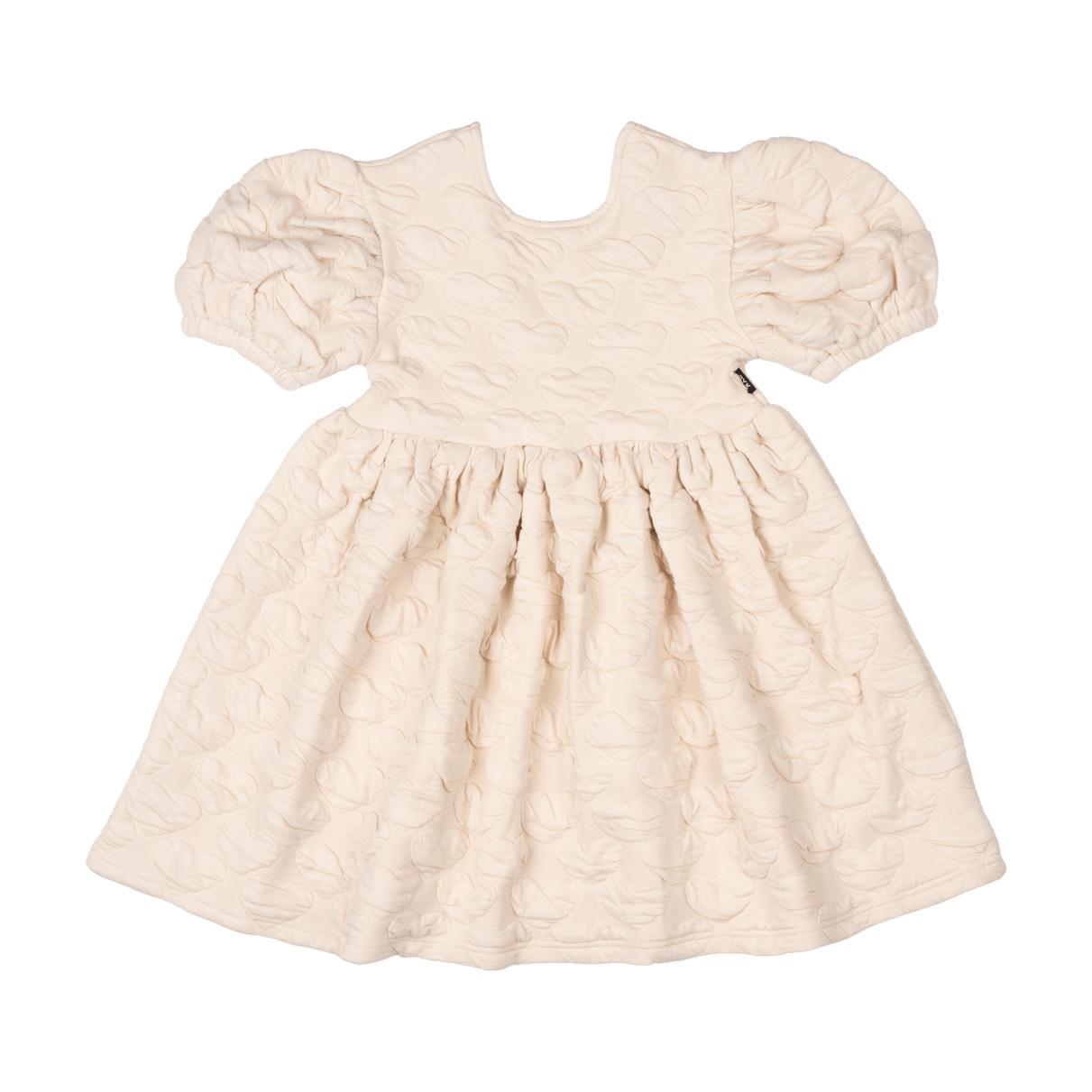 Rock Your Baby Ecru Heart Puff Sleeve Dress