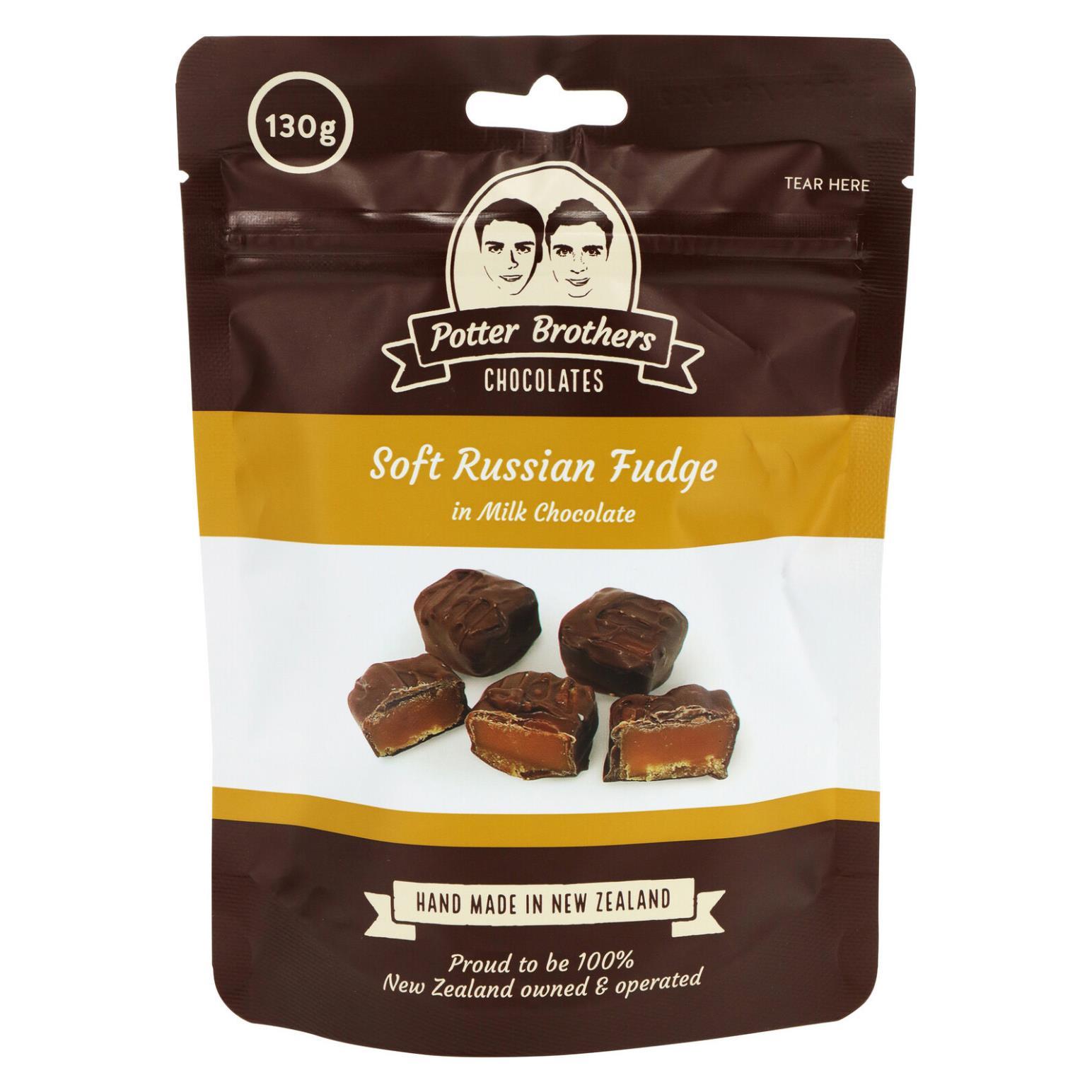 Potter Brothers Soft Russian Fudge In Milk Chocolate 130g