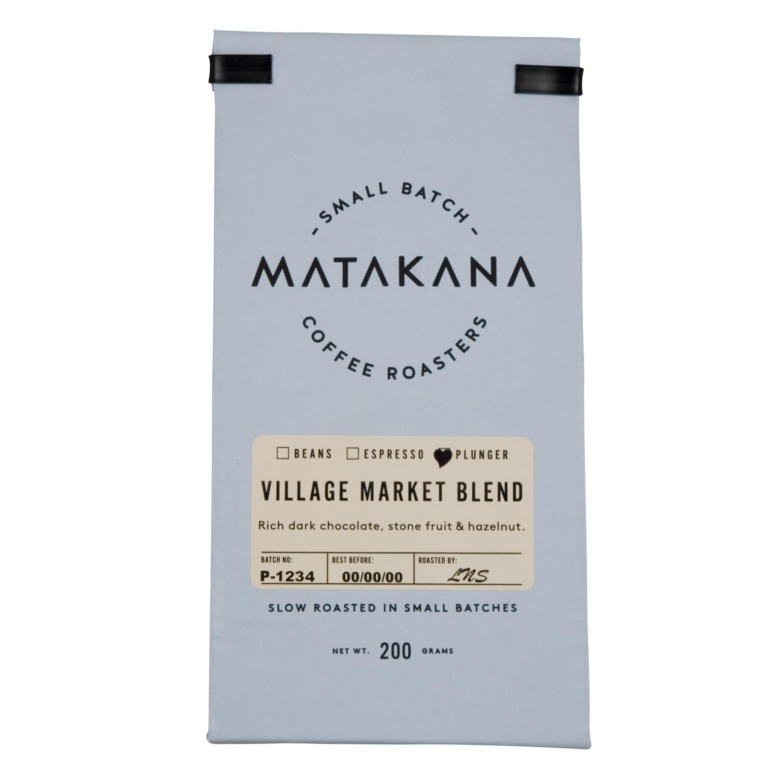 Matakana Coffee Roasters Village Market Blend Plunger Coffee 200g