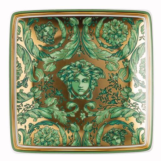 Versace Medusa Garland Square Dish 12cm Green