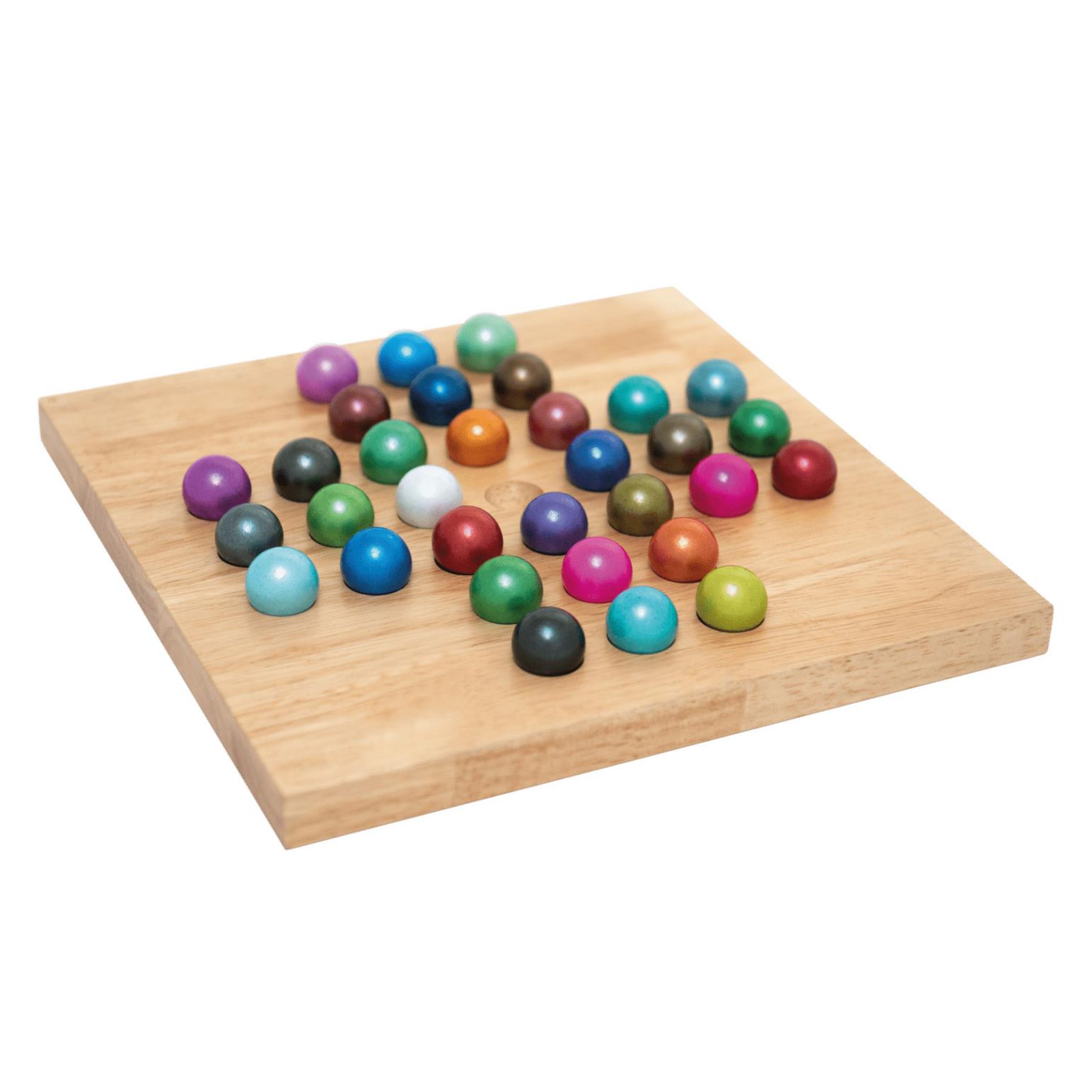 Remember Solitaire Wood with Coloured Glass Balls