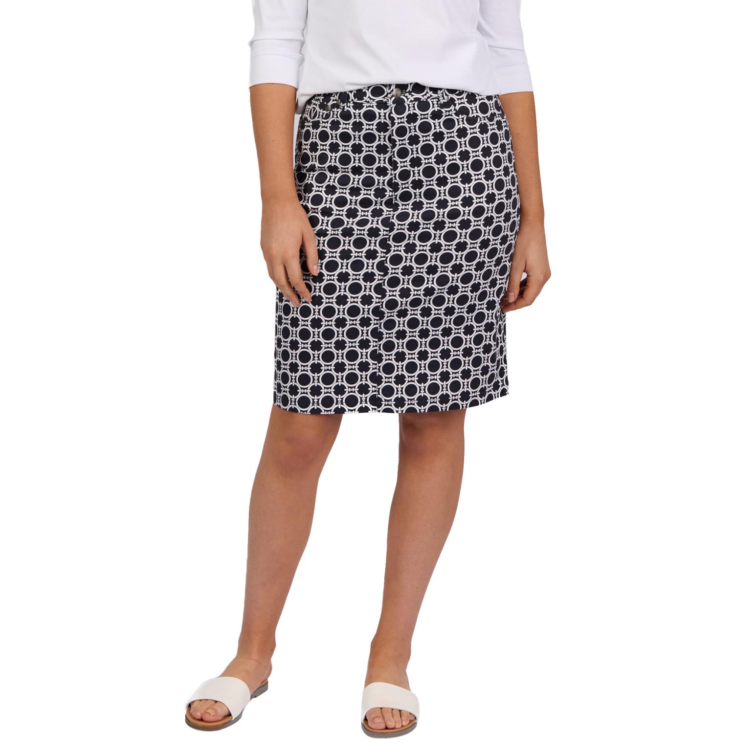 Vassalli Printed Lightweight Skirt with Centre Back Vent