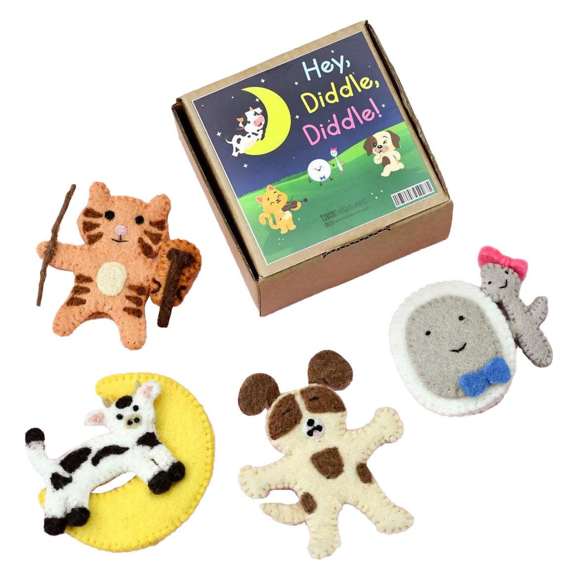 Tara Treasures Hey Diddle Diddle Finger Puppet Set