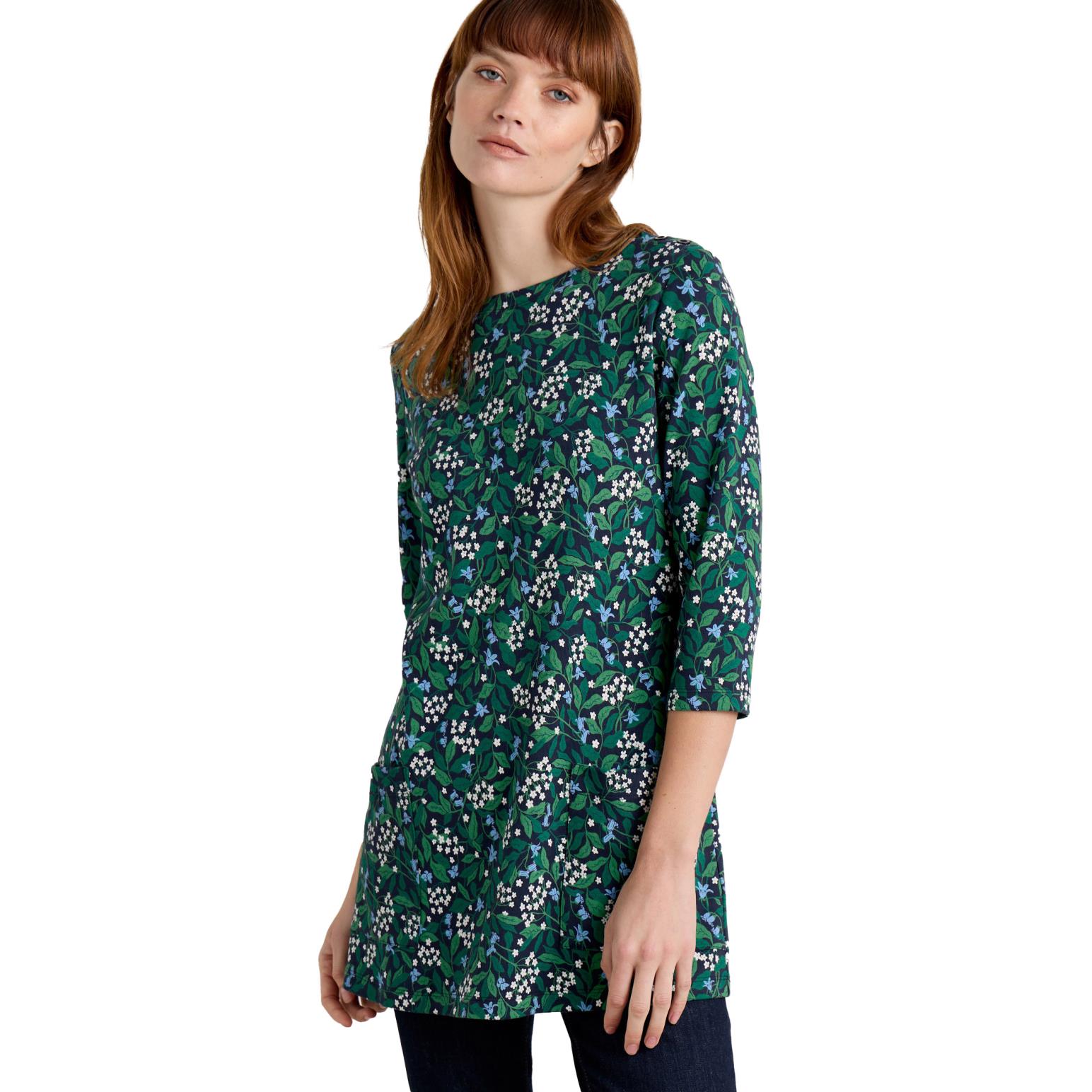 Seasalt Cornwall Tall Waves Tunic Flower Meadow Maritime