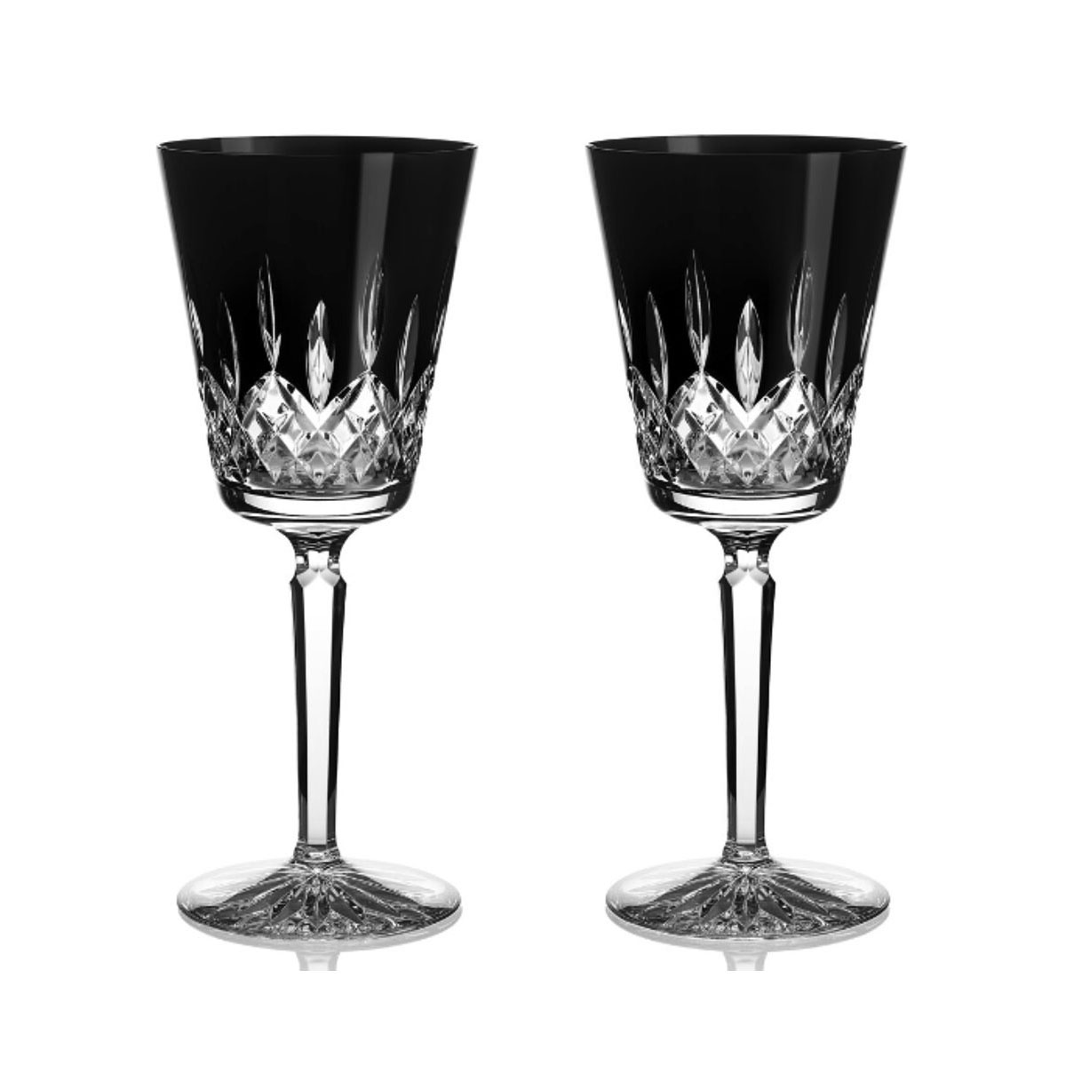 Waterford Lismore Black Medium Goblet Glasses, Pair