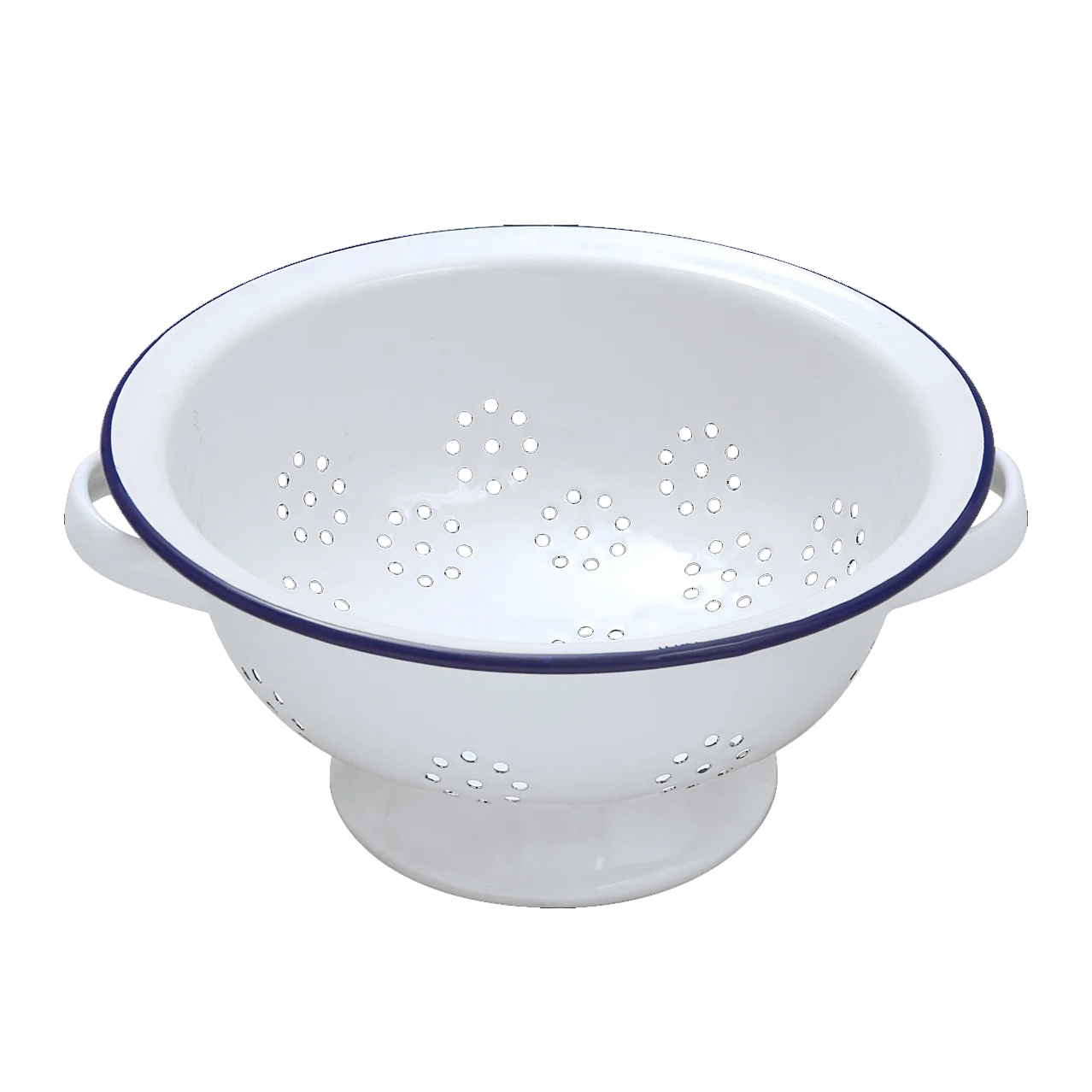 Falcon Enamelware Blue Rim Colander 24cm