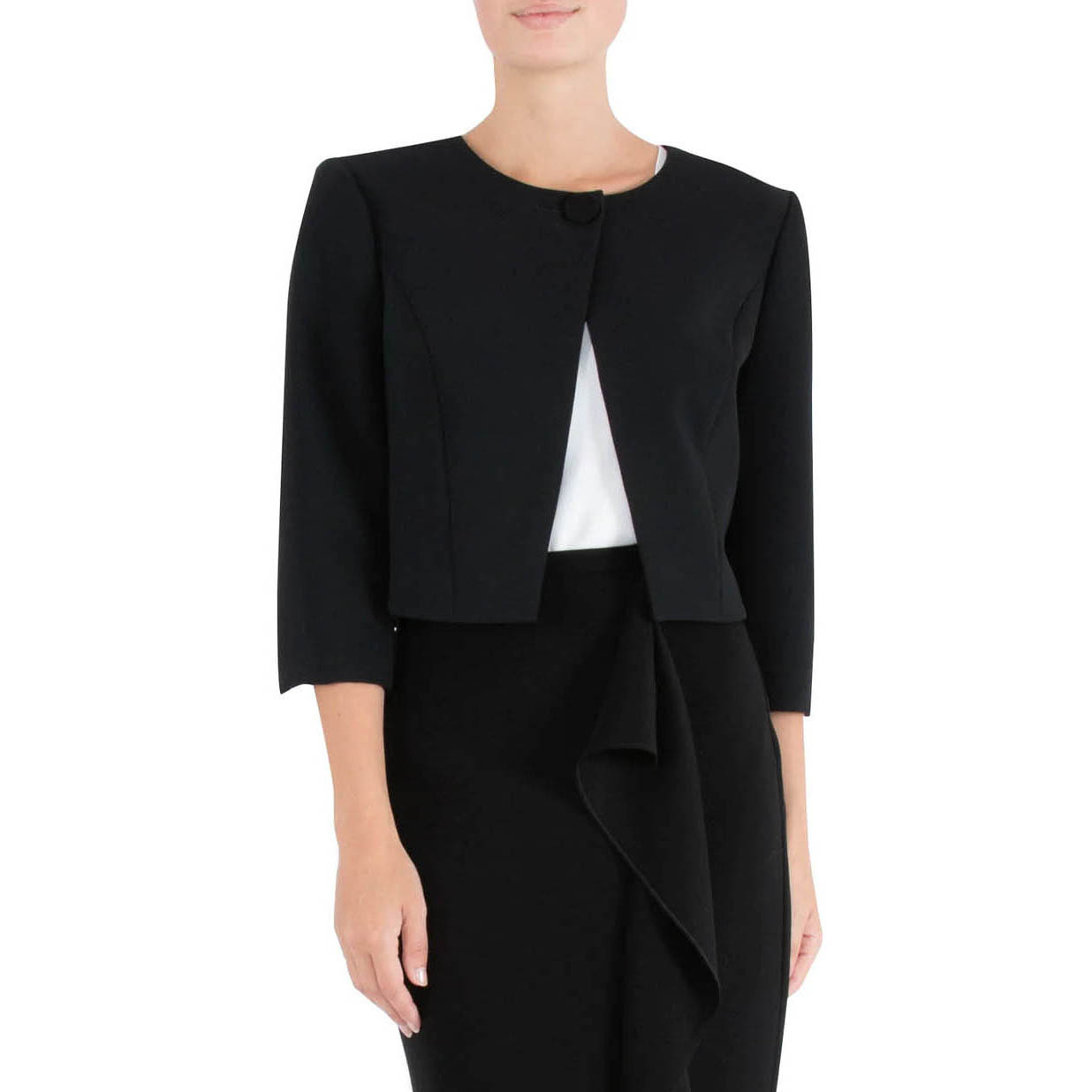 Anthea Crawford Crepe Cropped Jacket