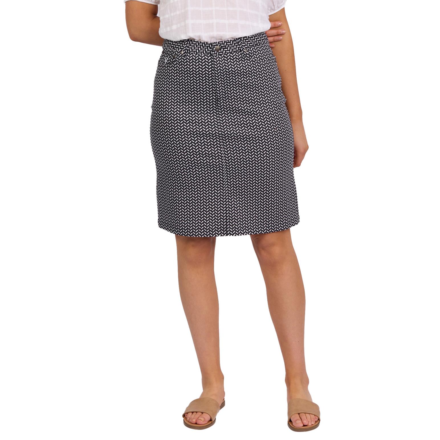 Vassalli Printed Lightweight Skirt With Centre Back Vent