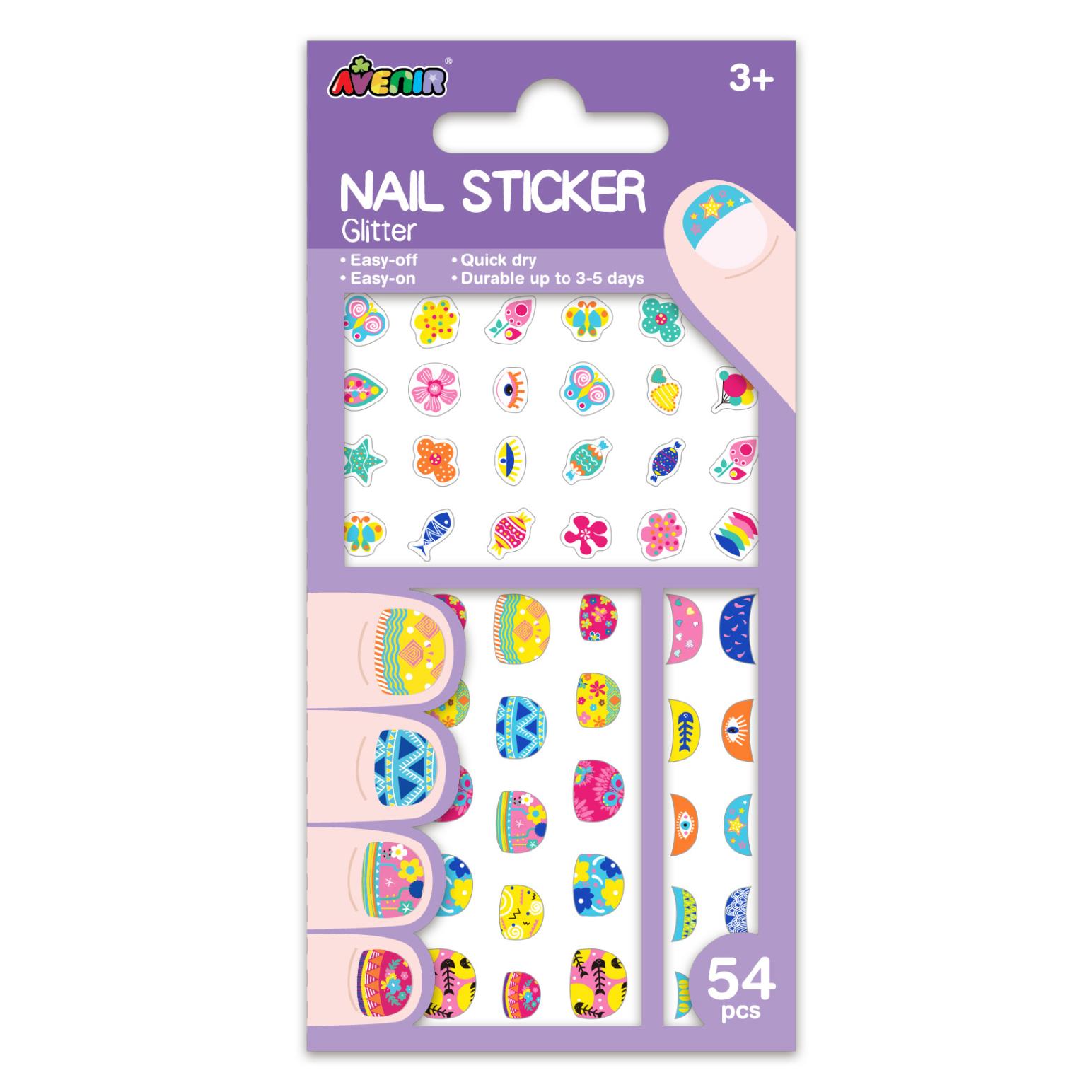 Avenir Nail Sticker Glitter Purple