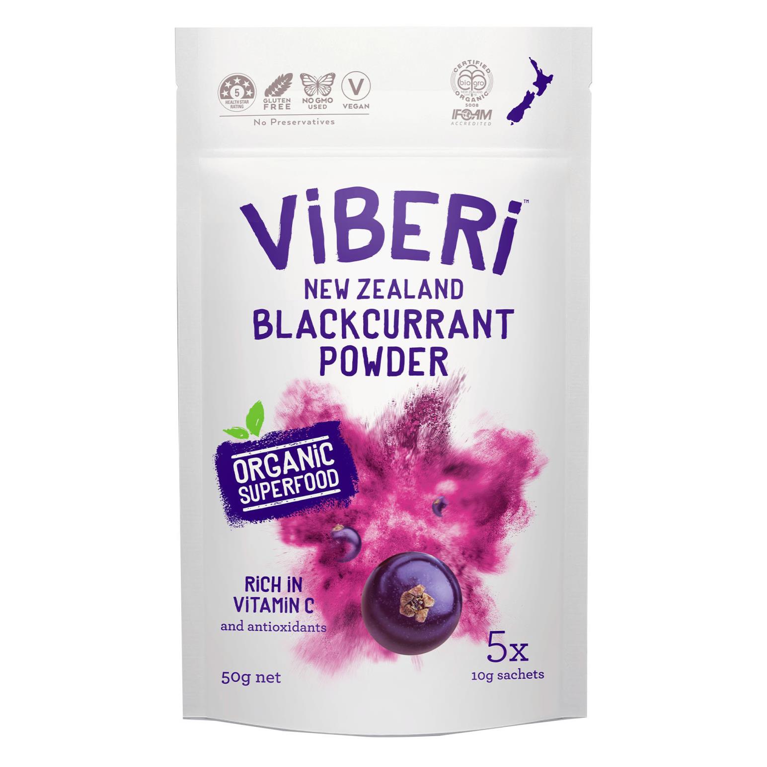 Viberi Organic Blackcurrant Powder 50g