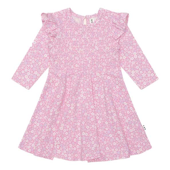 Huxbaby Ditsy Floral Shirred Long Sleeve Dress 3-5Y