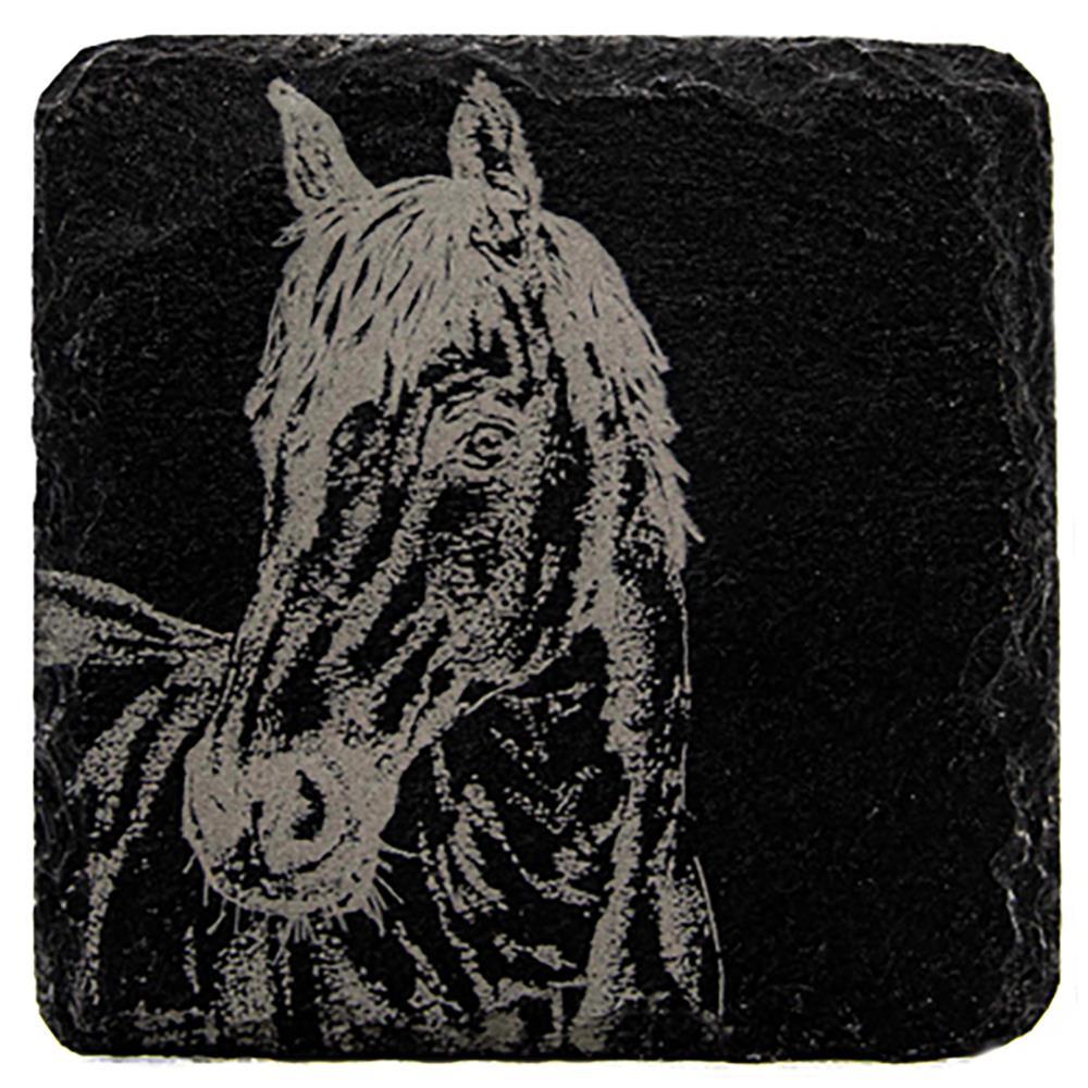 Just Slate Single Slate Coaster - Horse