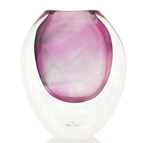 Hoglund Art Glass Medium Eclipse Vase - Pink/Smoke