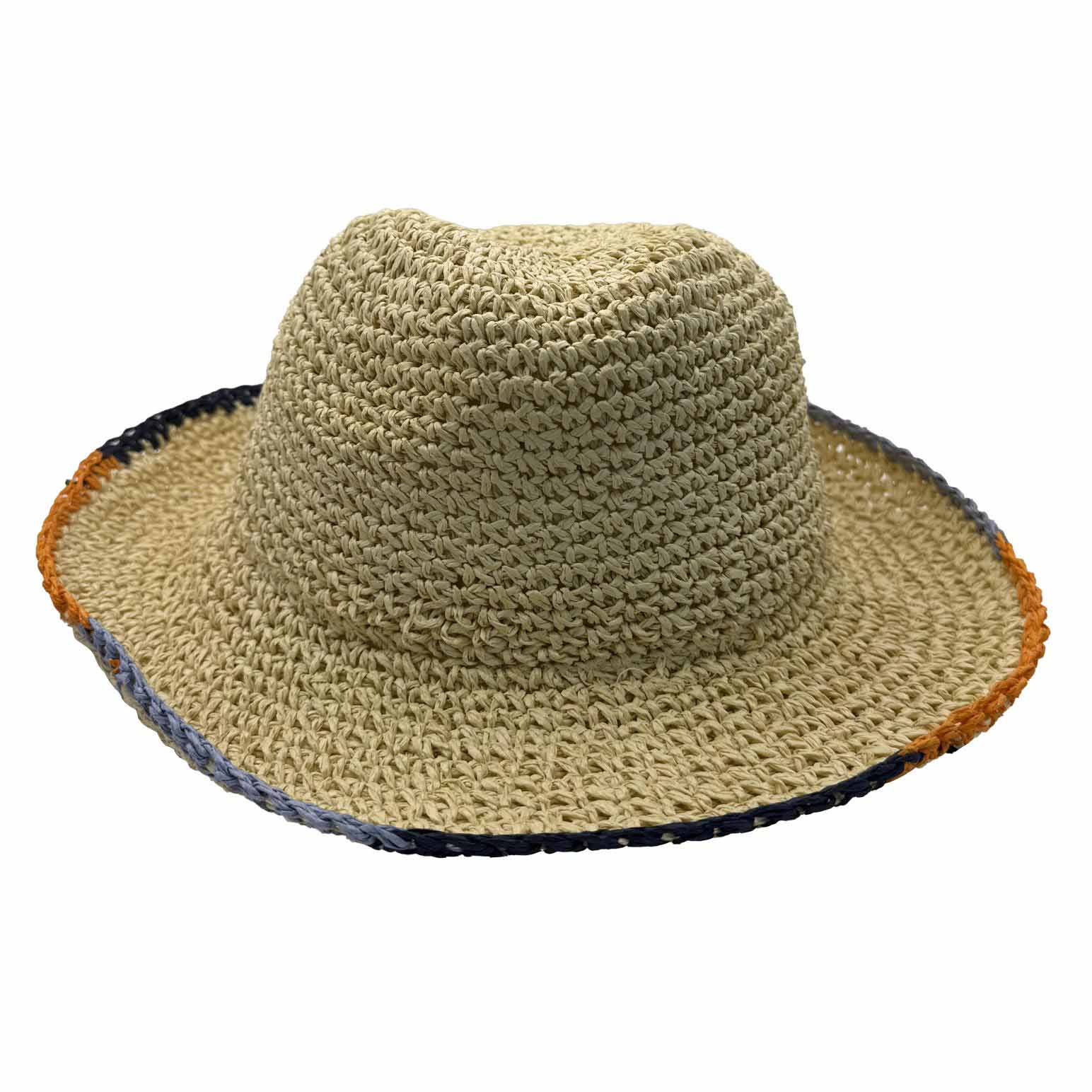 Headstart Crocheted Fedora W Contrast Trim