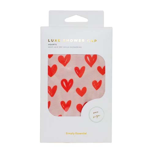 Simply Essential Luxe Shower Cap - Hearts