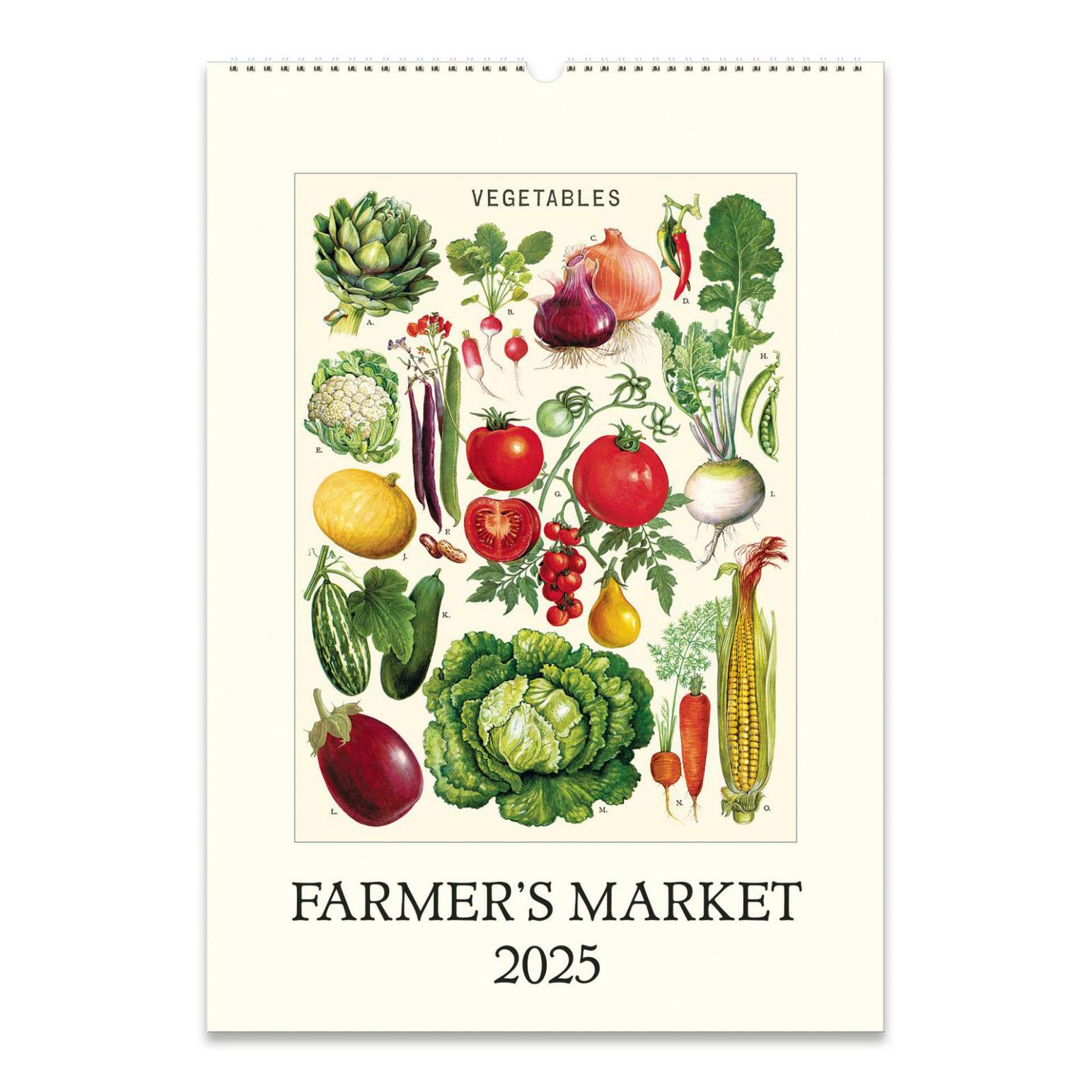 Cavallini Farmer's Market 2025 Wall Calendar