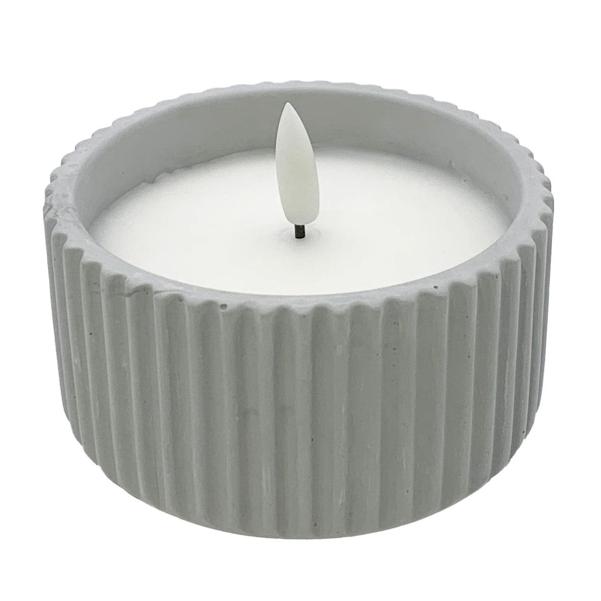 Stellar Haus Ash Cement Blend AAA LED Candle 7cm