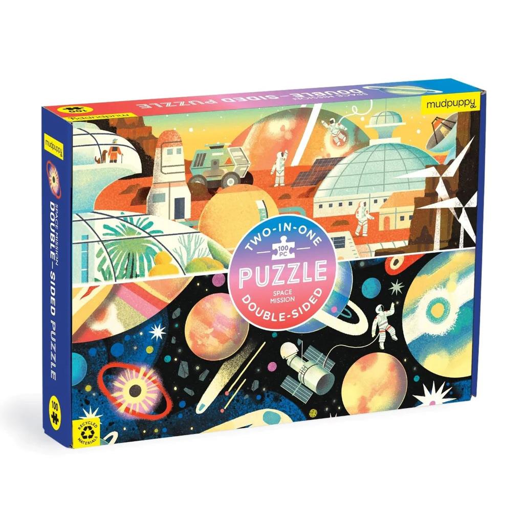 Mudpuppy Space Mission 100 Piece Double-Sided Puzzle