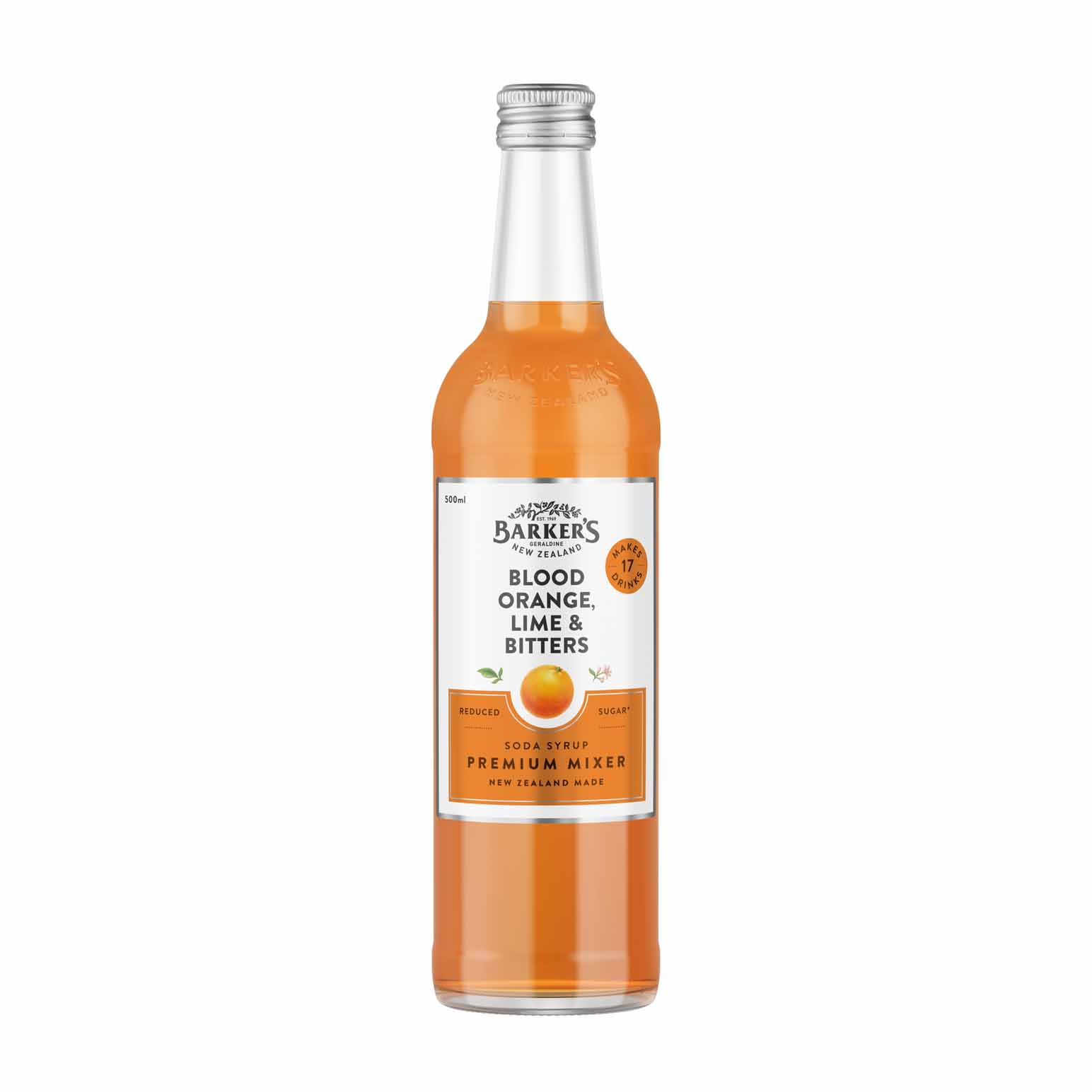 Barker's Blood Orange, Lime & Bitters Premium Mixer 500ml