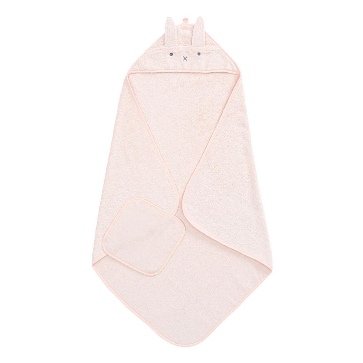 Pottery Barn Kids Super Soft Bunny Hooded Nursery Wrap And Wash Cloth