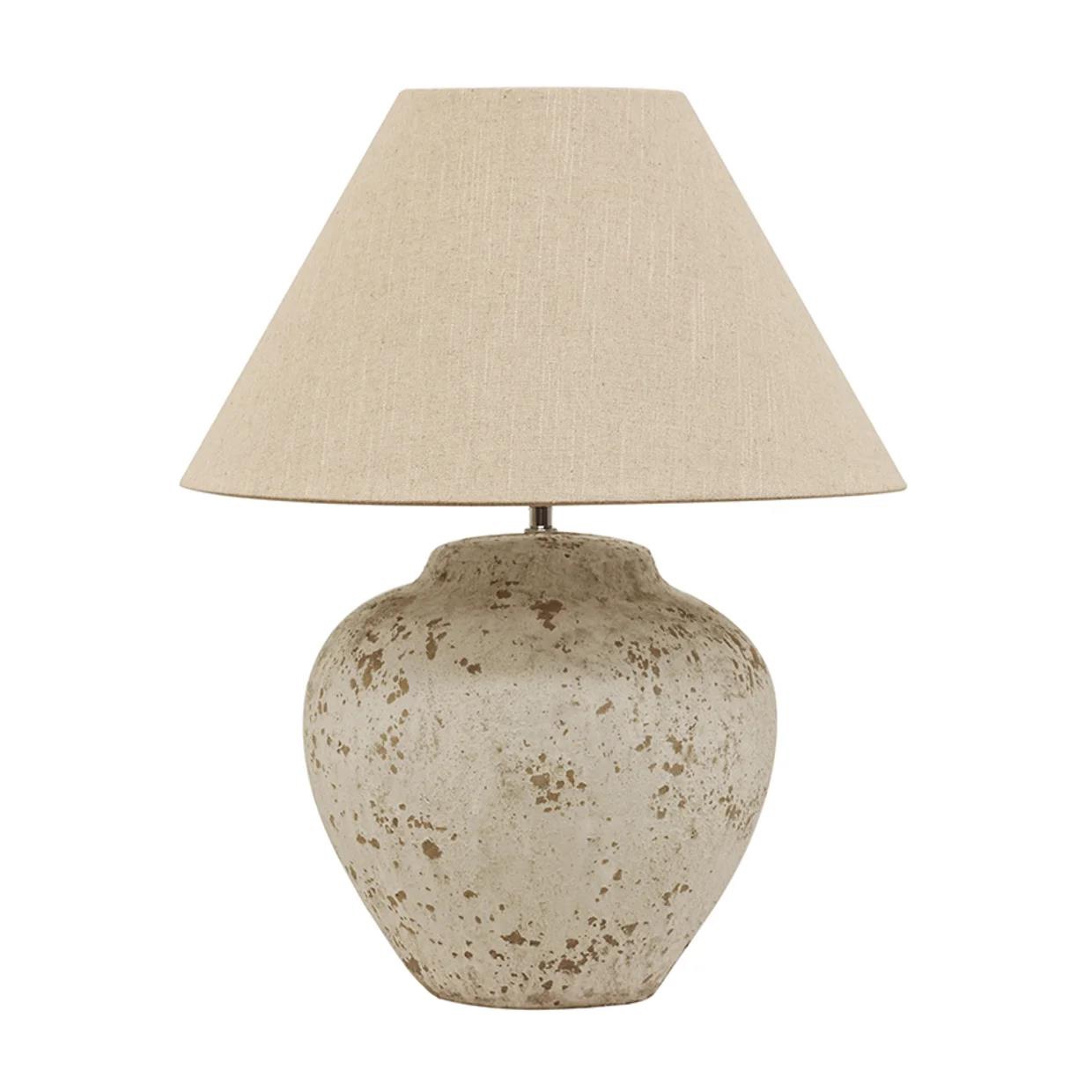 CC Interiors Tuscan Stone Lamp With Biscotti Shade 46cm