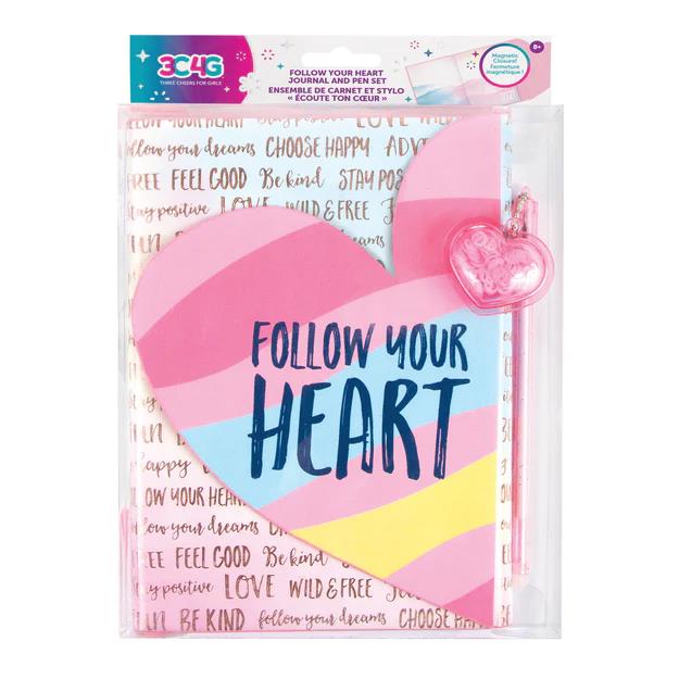 Three Cheers 4 Girls Follow Your Heart Journal and Pen Set