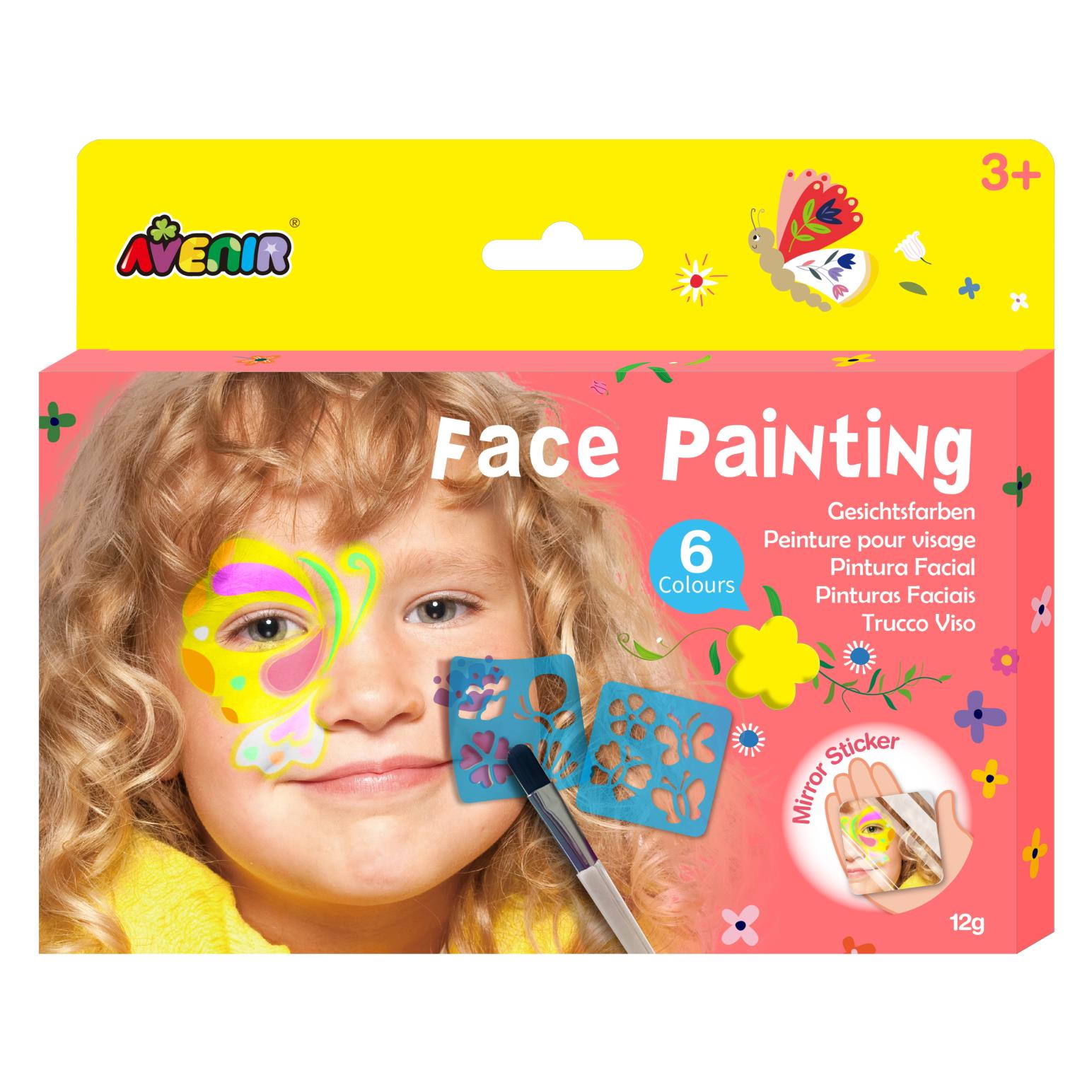 Avenir Face Painting Kit with Butterfly Stencils