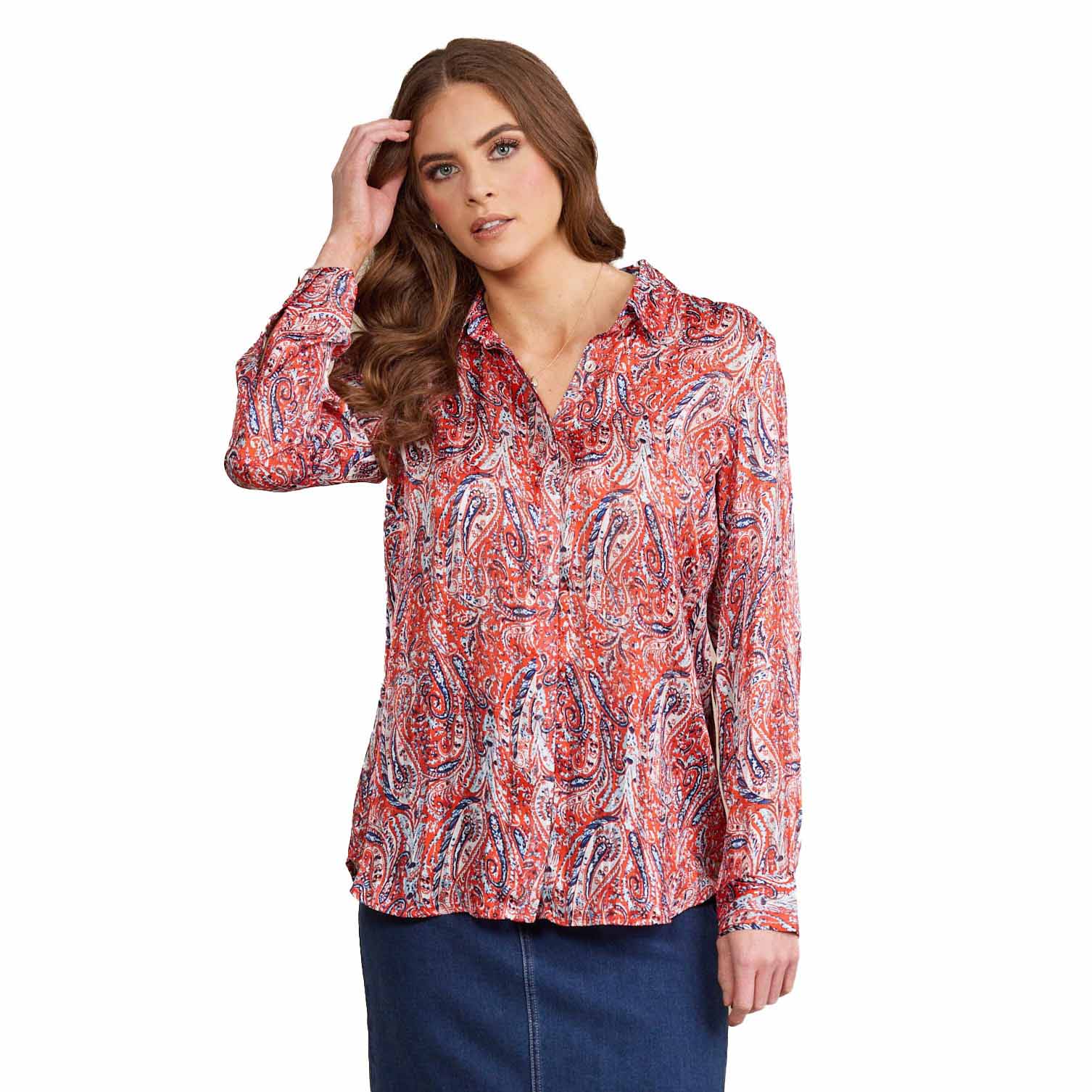 Vassalli Long Sleeve Shirt With Button Placket Back