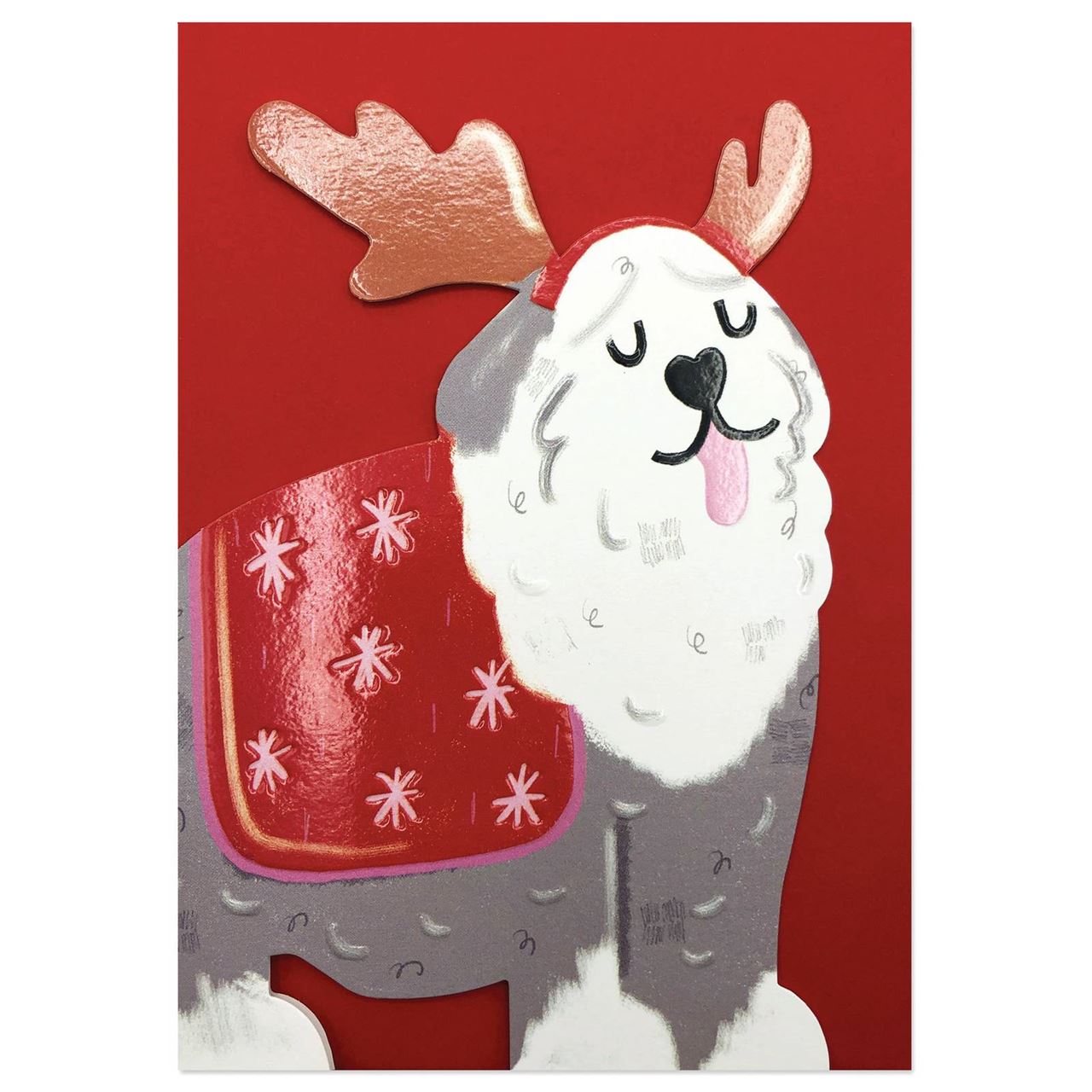 Die Cut Dog with Antlers Card