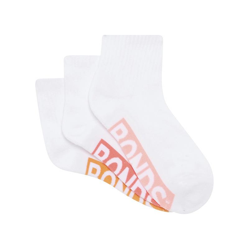 Bonds Logo Quarter Socks - 3 Pack