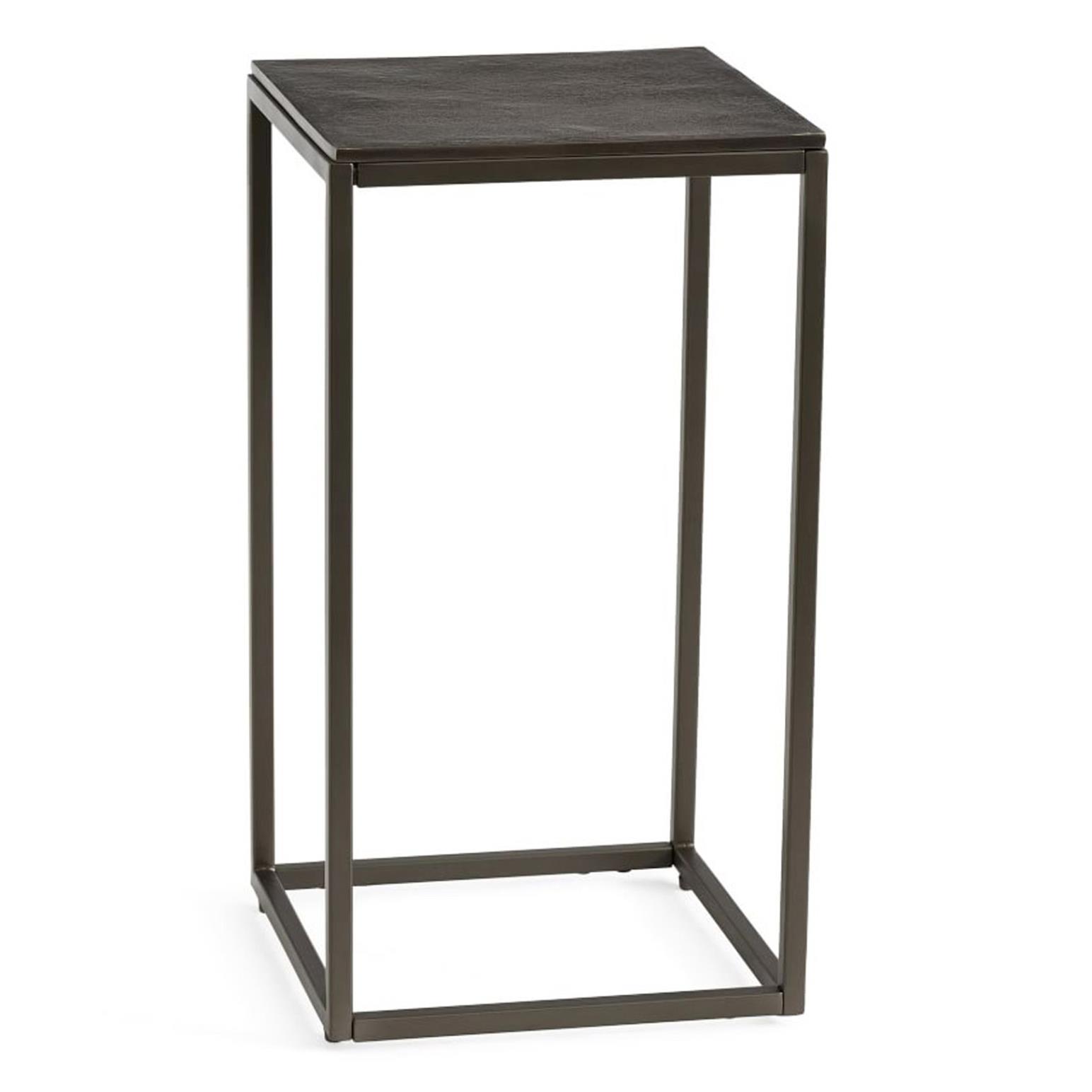 Pottery Barn Duke Square Accent Table Aluminum Bronze