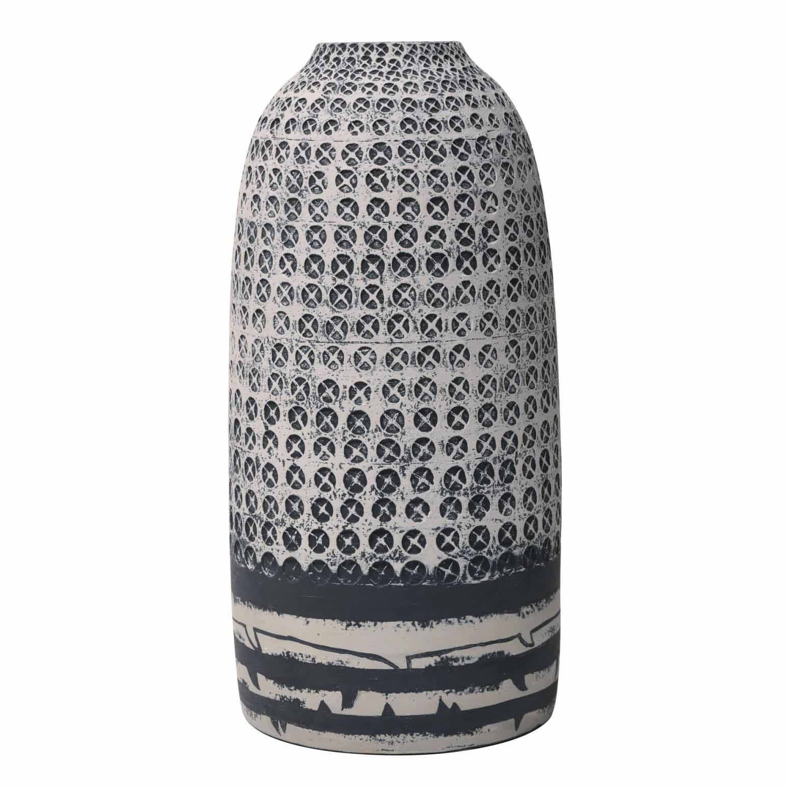 Calina Stamped Pot - Greys