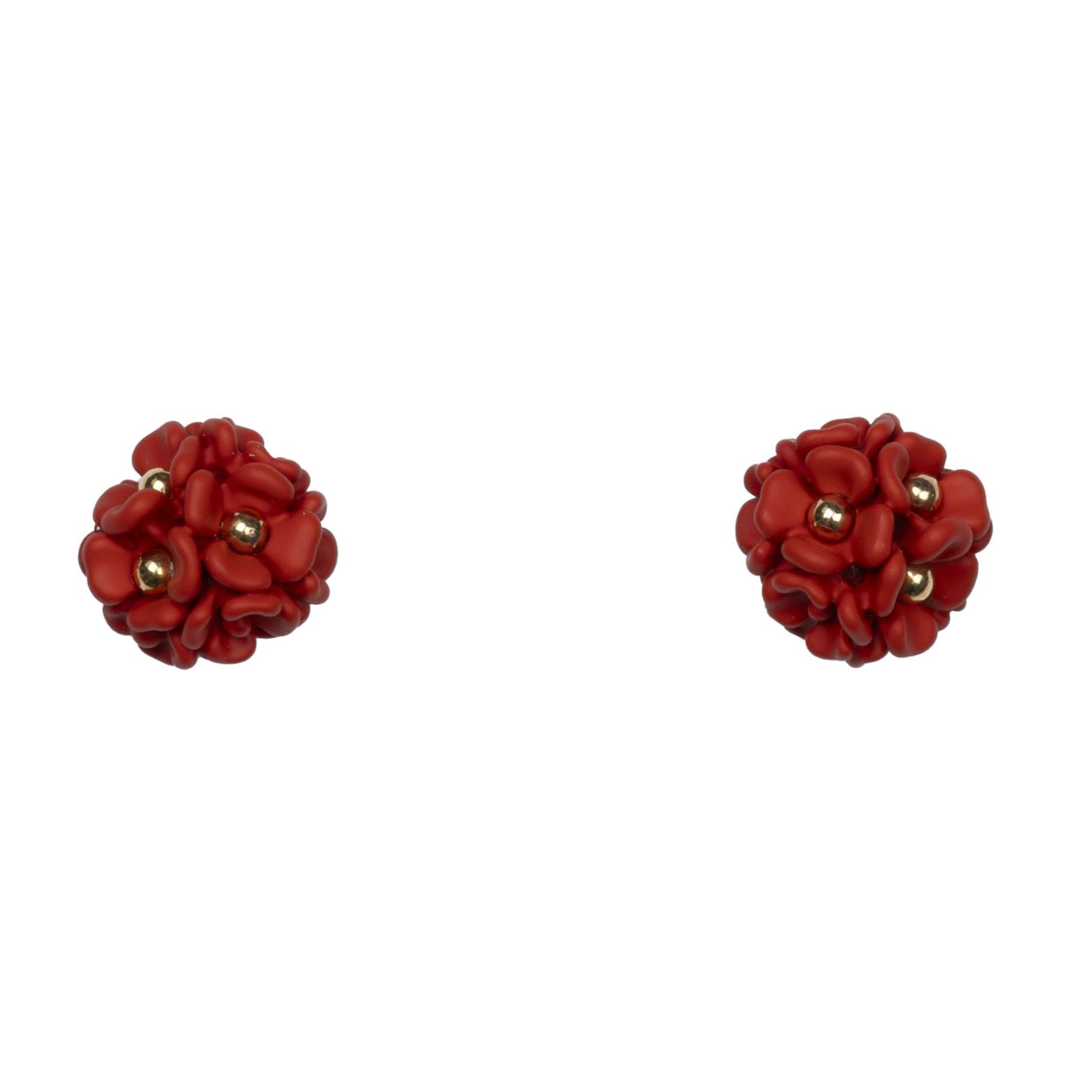 Stella + Gemma Earring Mini Ball Flower Tomato