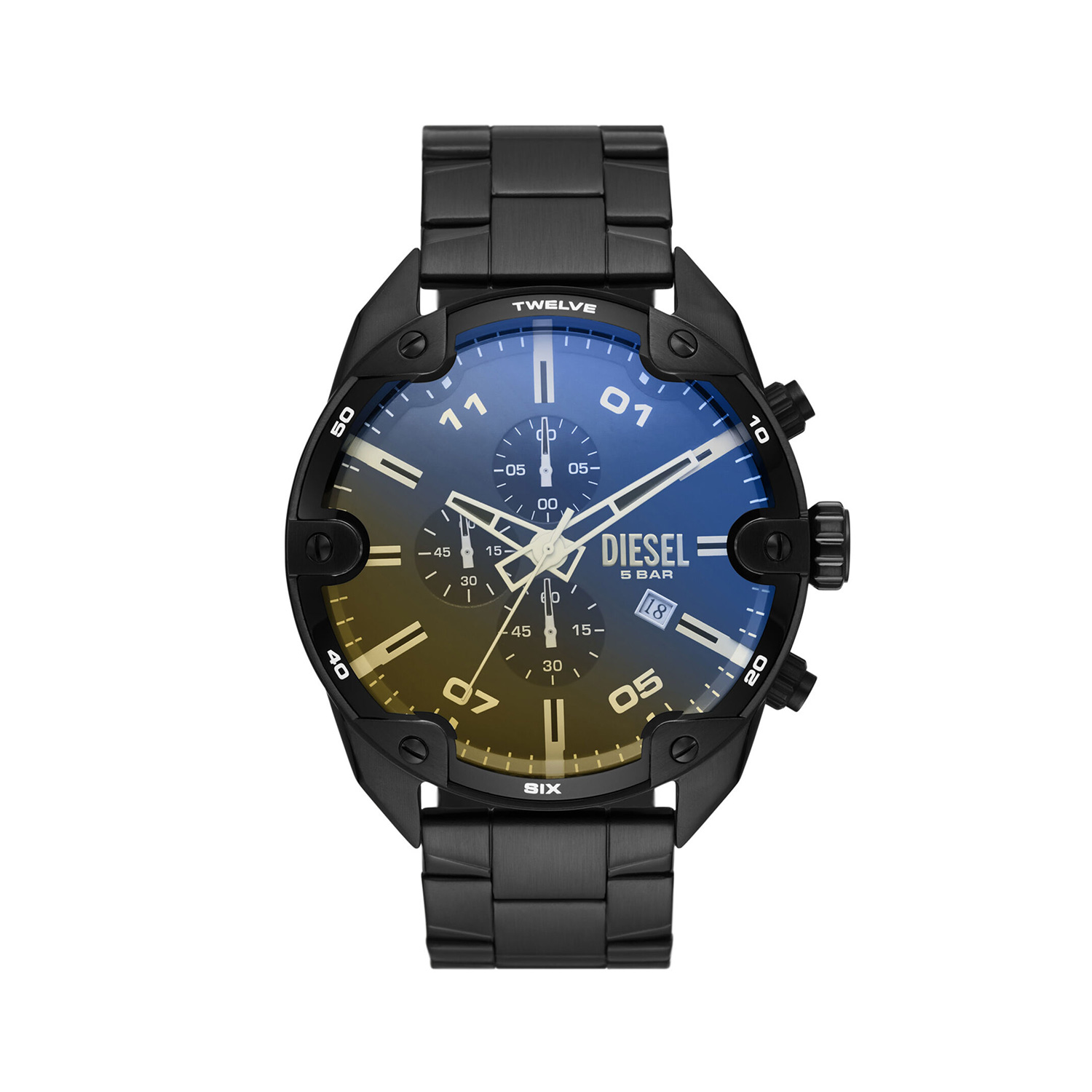 Diesel Spiked Chronograph Black-Tone Stainless Steel Watch DZ4609