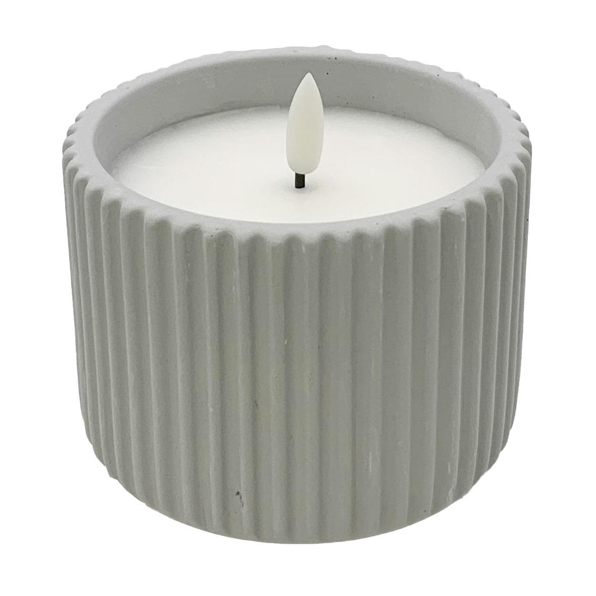 Stellar Haus Ash Cement Blend AAA LED Candle 9cm