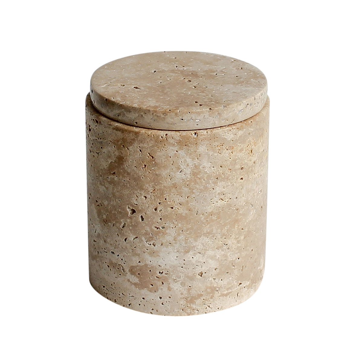 Otis Homewares Stash Tumbler With Lid - Beige Travertine