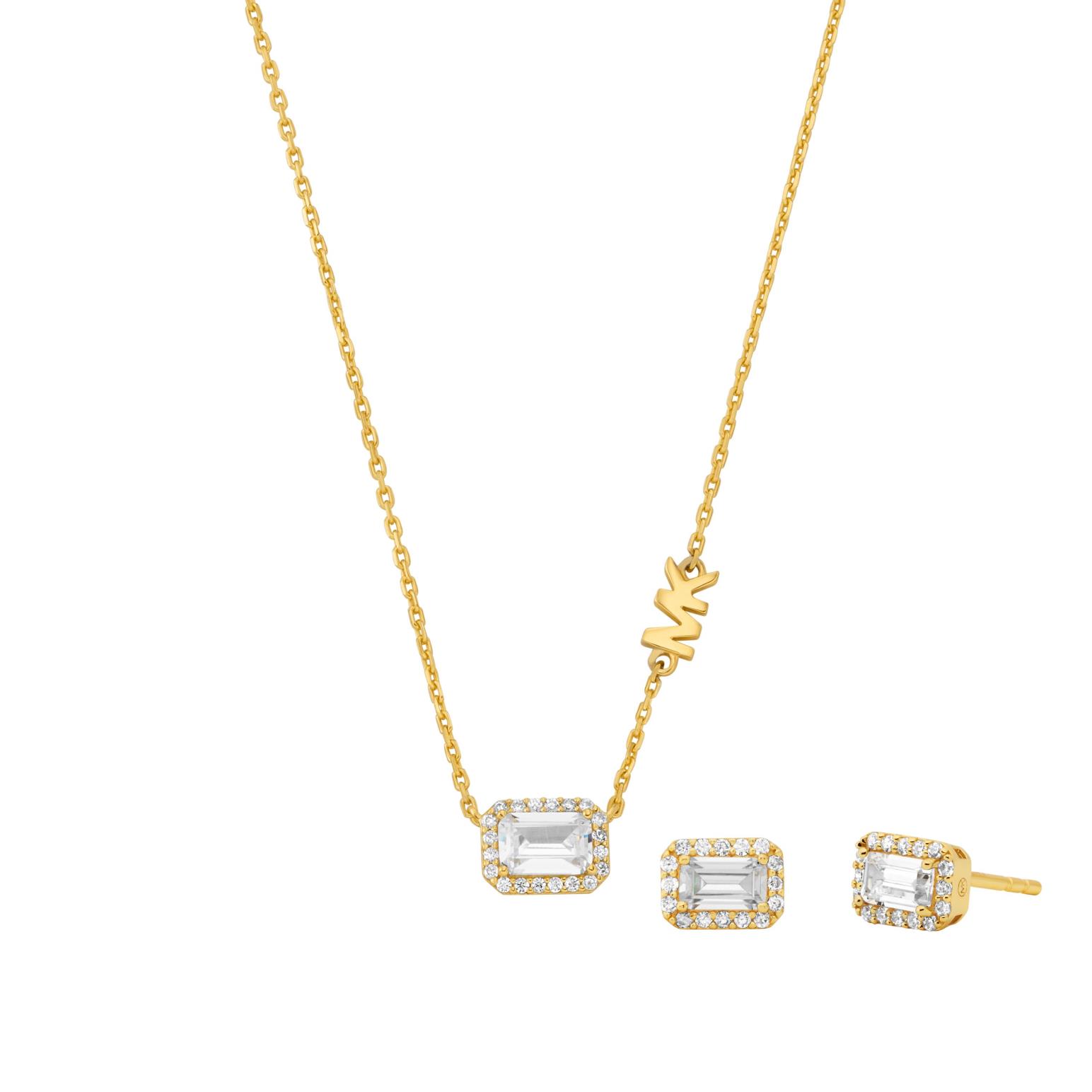 Michael Kors 14K Gold-Plated Sterling Silver Necklace And Earrings Set