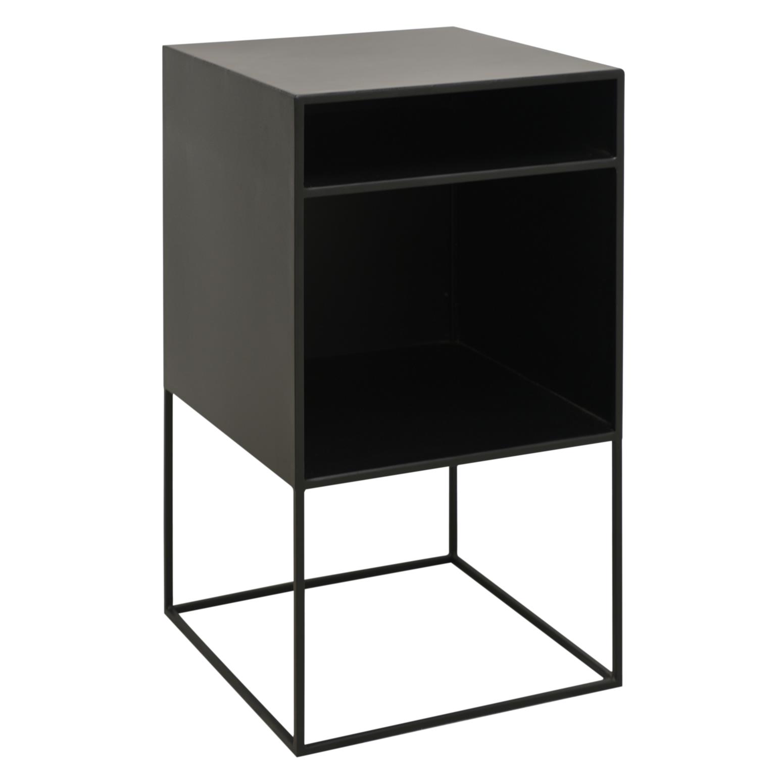 Studio Large Black Bedside Cabinet with Shelf