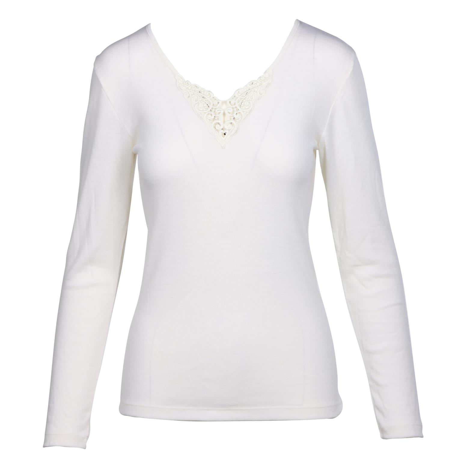 Baselayer Pure Wool Long Sleeve Lace Motif