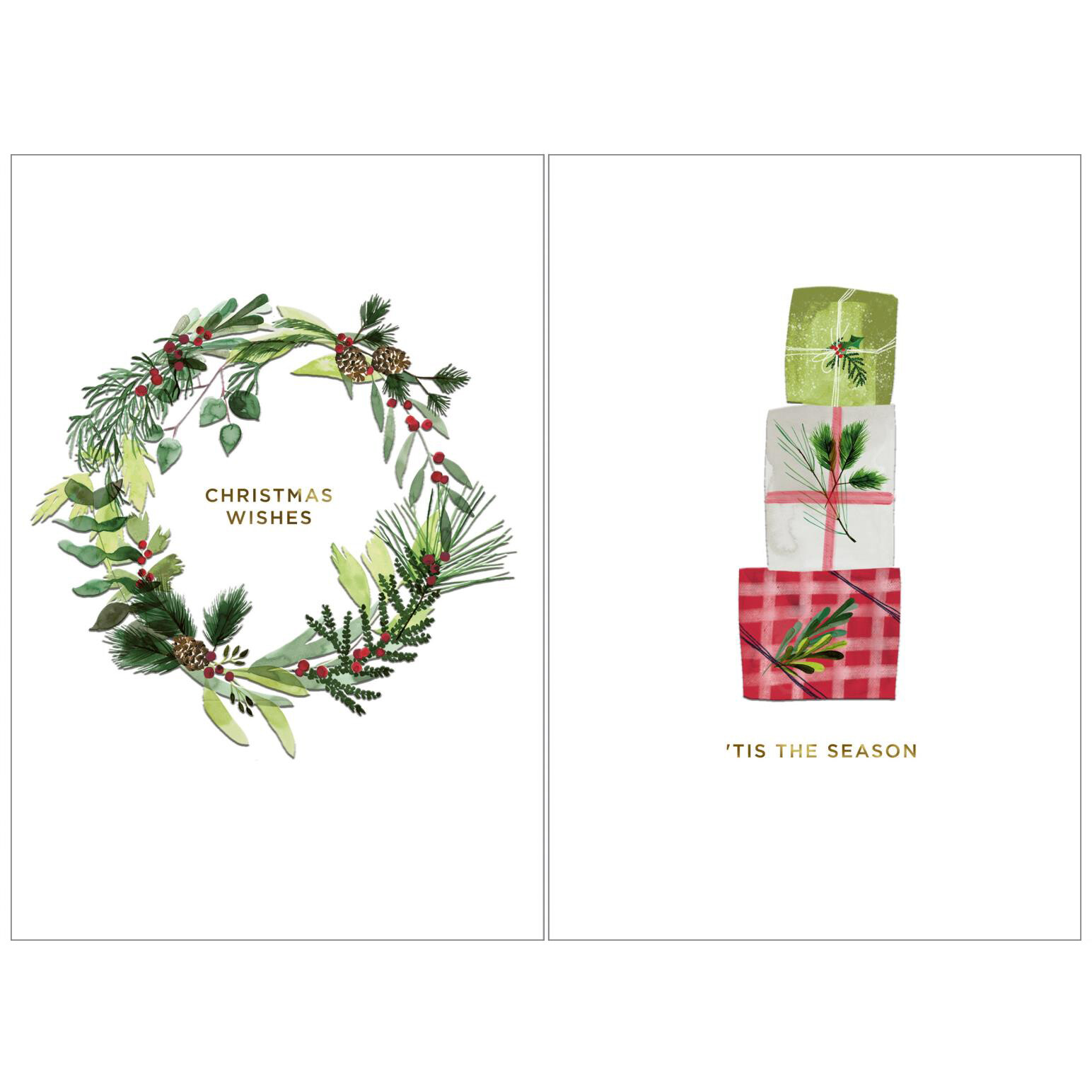 Image Gallery Christmas Wreath & Presents Box of 10