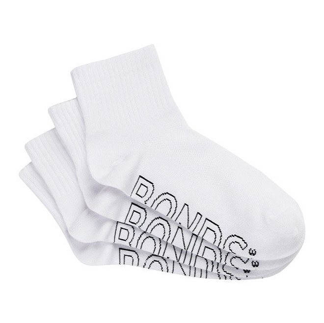 Bonds Logo Lightweight Quarter Crew Socks - 4 Pack