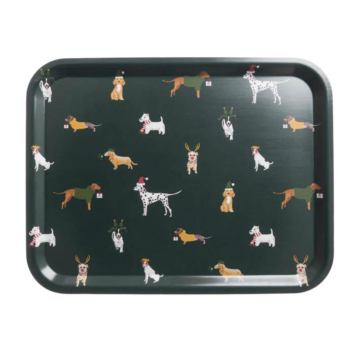 Sophie Allport Printed Tray - Large - Christmas Dogs