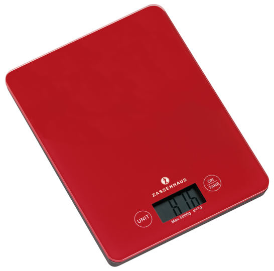 Zassenhaus Digital Scale Balance Red 16x20cm