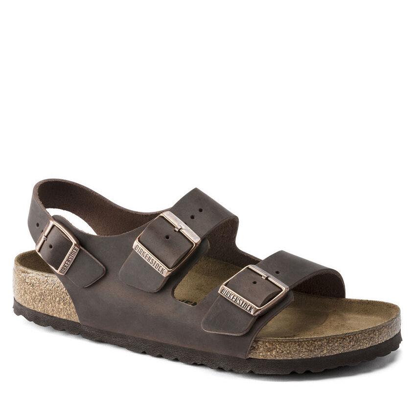 Birkenstock Milano Oiled Leather Habana Regular Width Sandal