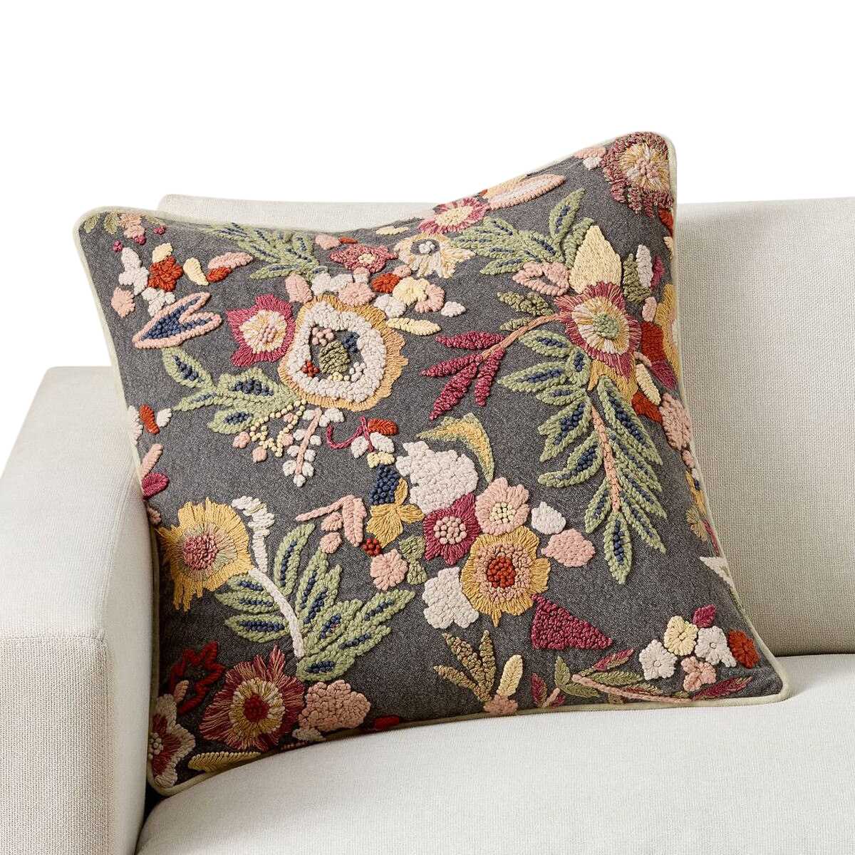 Pottery Barn Arabella Embroidered Cushion Cover 56cm Multi